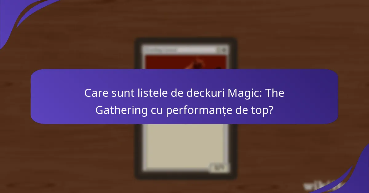 Ce formate sunt analizate pentru performanța deckurilor?