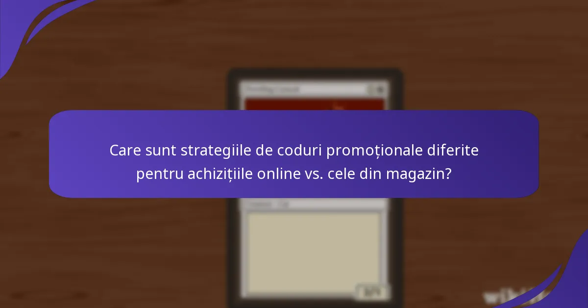 Care sunt strategiile de coduri promoționale diferite pentru achizițiile online vs. cele din magazin?