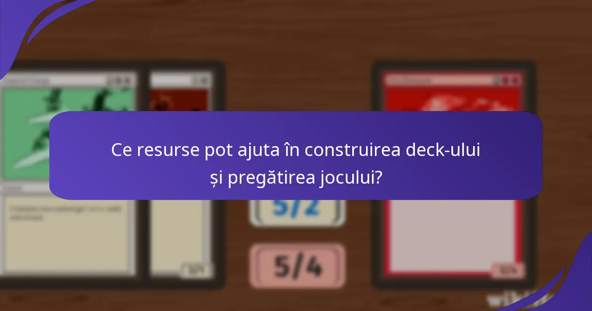 Ce resurse pot ajuta în construirea deck-ului și pregătirea jocului?