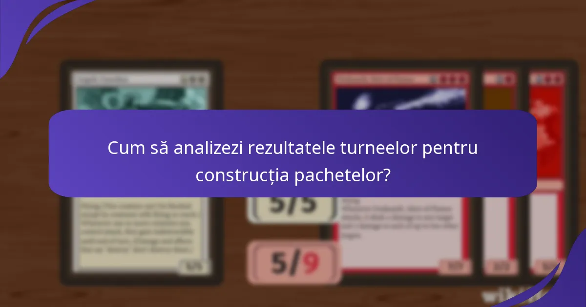 Cum să analizezi rezultatele turneelor pentru construcția pachetelor?